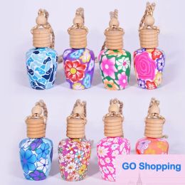 Quality Hanging Rope Polymer Clay Empty Bottles 15ML Essential Oil Perfume Car Decoration Mix Colours Car Diffuser Bottles