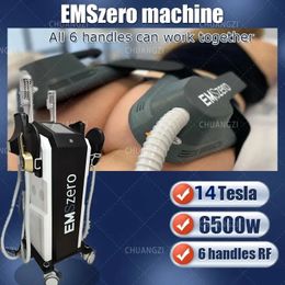 14 Tesla RF Vertical Slimming 6500W 2 in 1 EMSZERO Plus Roller Equipment 6 Maniglie Fat Decomposition Muscle Booster Fitness Certificazione CE