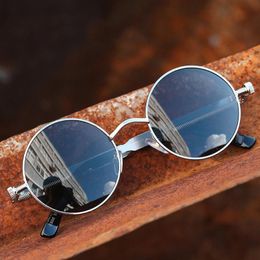 Sunglasses Frames Fashion Punk Gothic Men's And Women's Circular Polarized Color Film Glasses
