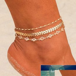 Anklets Bohemian Crystal Sequins Anklet Set Fashion Handmade Ankle Bracelet For Women Summer Foot Chain Beach Jewellery Factor Dhgarden Dhnvk