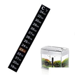 Party Favour Digital Lcd Fish Tank Thermometer Sticker Aquarium Temperature Measurement Indoor Drop Delivery Home Garden Festive Supp Dhtce