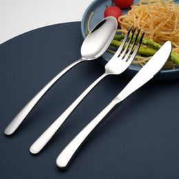 Dinnerware Sets 304 Stainless Steel Cutlery Set Home Steak Knife Coffee Spoon Fruit Fork Kitchen Tableware Thicken Handle Utensils