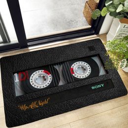 Carpet Retro Cassette Music Tape Entrance Door Mat Living Room Home Decor NonSlip Kitchen Floor Mat Bathroom Carpet Area Rug Alfombra 230522