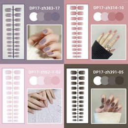 False Nails 24PCS Strip-type Mini Long Glossy Nail Patch Fake Finished Products Wear Tools Accessories Tips