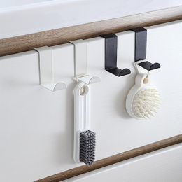 Hooks 1PCS Door Hanger Hook Stainless Steel Kitchen Cabinet Draw Over Cloth Punch Free Bathroom Holder Multi