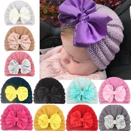 Hats Caps & Princess Baby Girl Hat Autumn Winter Knitted Born Elastic Infant Bonnet Beanie Toddler Kids Cap Accessories 1PC