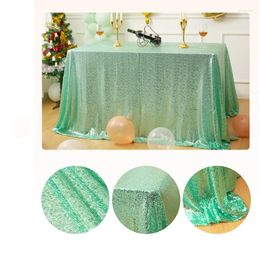 Table Cloth Sequin Rectangle Tablecloth Party Decorative For Birthday Wedding Bridal Shower Baby Holiday Banquet Cover