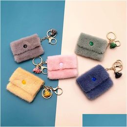 Keychains Lanyards Mini Wallet Keychain Candy Coin Key Bag Decorative Pendant Keyring Drop Delivery Fashion Accessories Dhpjj