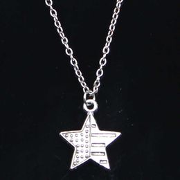 Hänghalsband Nytt modehalsband 23x20mm US Flag Star Pendant Kort långa kvinnors halsbandsgåva smycken halsband G220522
