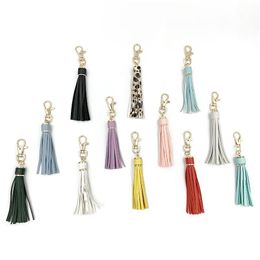 Keychains Lanyards Pu Leather Solid Colour Tassel Keychain Womens Bag Decorative Pendant Drop Delivery Fashion Accessories Dhpak