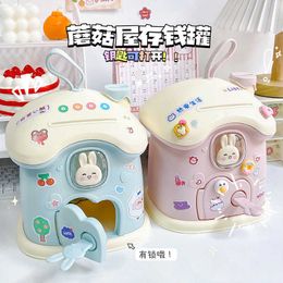 New Figurines Piggy Bank Children House Coin Holder Original Piggy Banks Safe Box Mysterious Box Cute Room Decor Cash Savings Bills Moneybox G230523