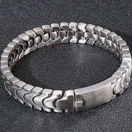 Chokers Titanium Bracelet Men 12MM Matte Stainless Steel Men's On Hand Bands Bracelets Male Jewellery Iron Mannen Armband Wholesale Item