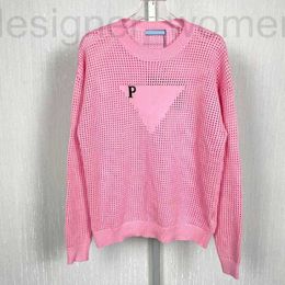 Women's Blouses & Shirts Designer Fashion Womens Knits Wear Net Red With Hollow Front Letter Embroidery High Quality Loose Comfortable Trendy SIZE S-XL