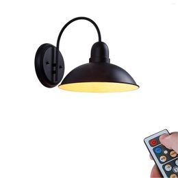 Wall Lamp 1 Pcs Waterproof Outdoor Retro Sconce Dimmable LED Battery Operated Remote Control Metal Light Fixture For Loft Patio