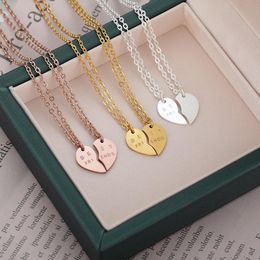 Necklaces V Attract 10pcs Friendship Jewellery Sculpture Beat Friend Choker Pendant Stainless Steel Heart Necklace Set For Sister BFF Gift