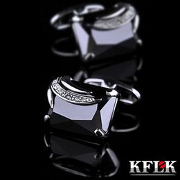 KFLK Jewelry fashion shirt cufflinks for men's Gifts Brand cuff buttons Black cuff links High Quality abotoaduras guests