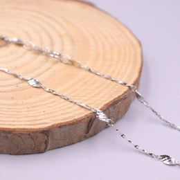 Chains Real 925 Sterling Silver Necklace 3mm Leaf With Ingot Link Chain 18"