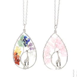 Pendant Necklaces Crystal Necklace Giraffe Natural Gravel Snow Fashion Accessories Drop Delivery Jewelry Pendants Dhm2C