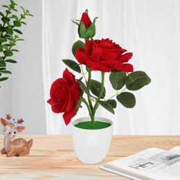 Decorative Flowers 50% 1 Set Artificial Potted Plant Cut Evenly Clear Texture Plastic Table Decor Simulation Rose Flower For Party