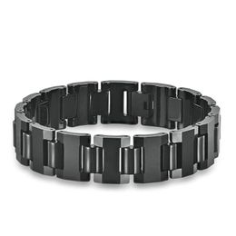 Bracelets Modern Fashion Motorcycle Chain Bracelet Stunning Solid Tungsten Black Chains For Men