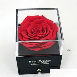 Party Favour Valentines Day Gifts Eternal Rose Gift Box Creative Der Jewellery Storage Boxes 4 Style Drop Delivery Home Garden Festive Dhe3J