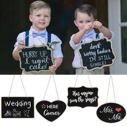 Other Event Party Supplies Rustic Wedding Wooden Blackboard Mr Mrs Bridal Shower Decoration Pobooth Birthday DIY Home Decor Sign Message Board 230522