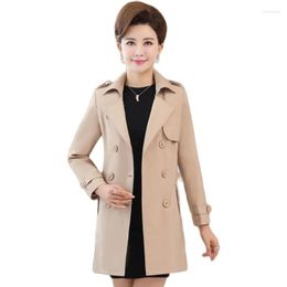 Women's Trench Coats Mom Windbreaker Women's Long Spring Dress Western Style Broad Wife Coat Middle-aged And Autumn Temperament