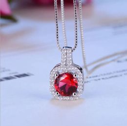 2023 New Arrival Fashion Jewellery S925 Sterling Silver Round Cut Cubic Zircon CZ Party Clavicle Chain Diamond Women Cute Necklace Pendant Gift