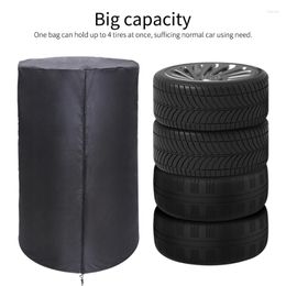 Car Organiser 1Pcs Universal Tyre Cover 4 Tyres Capacity Waterproof Dustproof 210d Cloth Spare Wheel Bag Tyre Storage