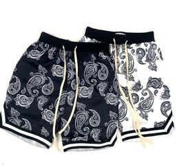 Mens Shorts Summer Harajuku Men Bandana Pattern Fashion Hip Hop Brand Short Pant Bottoms Elastic Wais Man Casual Pants