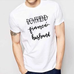 Men's T-Shirts Boyfriend Fiance Husband TShirt Future Mr White Tee Mens Casual Cotton Shirt Summer Tops Trendy Tshirt Engagement Gift Z0522