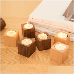 Candle Holders Beech Diy Romantic Candlestick Placements Home Dining Table Decorative Accessories Drop Delivery Garden Dhrsv