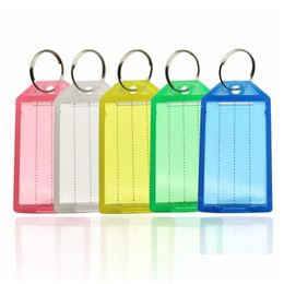 Keychains Lanyards Color Plastic Lage Tag Keychain Pendant El Diy Tags Card Key Ring 5 Colors Drop Delivery Fashion Accessories Dhgj2