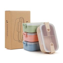 Lunch Boxes Bags Wheat St Box Microwave Bento Boxes Health Natural Student Portable Food Storage Dinner Drop Delivery Home Garden Ki Dh2Fe