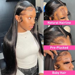 Transparent Lace Frontal Wig Brazilian Straight Wave Wig Short Lace Front Human Hair Wigs For Black Women Remy 4x4 Closure Wig
