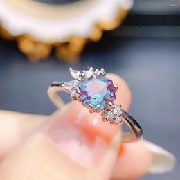 Cluster Rings Vintage Alexandrite Engagement Ring 925 Sterling Silver Hexagon Cut Art Deco Wedding For Women