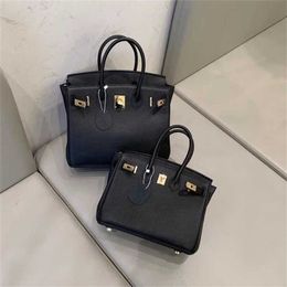 Calf Platinum Togo Tote Bag Leather Leather Women's Buckle Portable Women's Large Capacity Fashion One-shoulder Cross-body