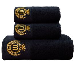 AHSNME Black High-end Custom LOGO Face Towel Bath Towel Hotel SPA Nail Salon Barber Customised Name Initials