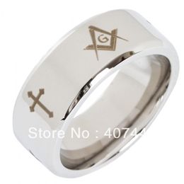 Rings Free Shipping Cheap Price USA Canada UK Russia Brazil Hot Sales 8MM Polsihed Color Men's Masonic Tungsten Wedding Ring Size 613