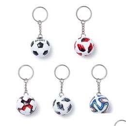 Keychains Lanyards Mini Football Keychain Pendant Creative Fan Souvenir Gift Keyring Lage Decoration Key Chain Drop Delivery Fashi Dhdfb