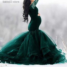 Maternity Dresses 2021Maternity Dresses For Photo Shoot Fluttering Tail Dresses For New Year Shoulder Collar Sexy Clothes For Pregnant Women Dress T230523