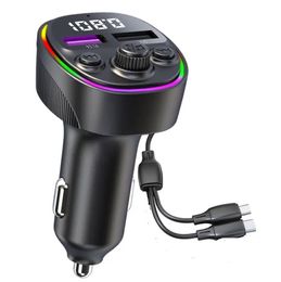 FM Transmitter Bluetooth 5.0 Handsfree Car Kit Audio MP3 Player With 66W 5A Fast Charger Auto FM Modulator CS1 CS2