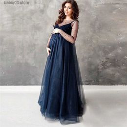 Maternity Dresses New Tulle Cute Maternity Dresses For Baby Showers Party Long Pregnancy Photoshoot Prop Mesh Pregnant Women Photography Maxi Gown T230523