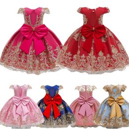 Girl's Dresses Princess Flower Party Elegant Birthday Children's Girls' Wedding Dress Printed Tank Top G220523