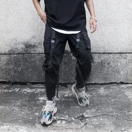 Men's Pants Summer Men Jogger Streetwear Teenager Hip Hop Thin Fashion Casual Drawstring Cropped Cargo Trousers WAP48