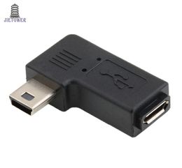 100pcslot USB Micro 5pin fêmea a mini 5pin Male 90 Graus Angle Right Adapter Converter3599781