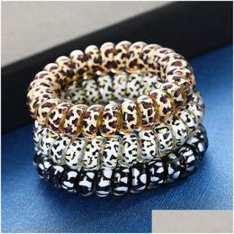 Pony Tails Holder Fashion Leopard Womens Head Rope Elastic Rubber Band Hair Ring Decoration Bracelet 3 Colours Drop Delivery Jewellery Dhhc6