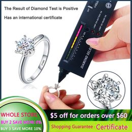 Rings Real PT950 Platinum Ring Inlay Solitaire 0.5ct 1.0ct 1.5ct 2.0ct 3.0ct Diamond Moissanite Ring Women For a lifetime Wedding Band