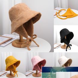 Cloches Lamb Fur Fisherman Hat Warm Female Ear Protection Men And Women Bucket Outdoor Sun Panama Factory Price Expert Desig Dhgarden Dh3Xd