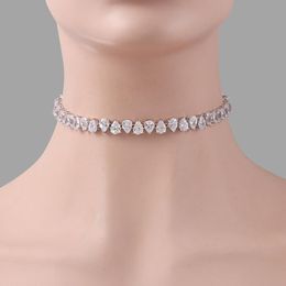 Necklaces WEIMANJINGDIAN Brand New Arrival Pear Cut Ice Cubic Zirconia CZ Zircon Tennis Choker Necklace for Women or Wedding Jewellery Gifts